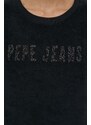 Mikina Pepe Jeans dámská, černá barva, s aplikací
