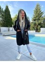 Italy moda Flaušový kabát free, vetší velikost