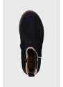 Dětské semišové boty Pom D'api CITY APPLE tmavomodrá barva