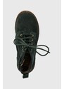 Dětské semišové boty Pom D'api TRIP HI LACE zelená barva