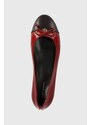 Kožené baleríny Tory Burch CAP-TOE BALLET červená barva, 154510-200