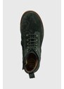 Dětské semišové boty Pom D'api TRIP HI LACE zelená barva