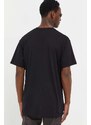 Bavlněné tričko Vans černá barva, s aplikací