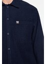 Trendyol Navy Blue Overshirt Fit Shirt Collar Label Detail Stamp Shirt