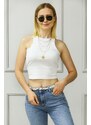 Madmext Mad Girls White Crop Top MG361