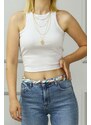 Madmext Mad Girls White Crop Top MG361