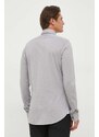 Košile Michael Kors šedá barva, slim, s italským límcem