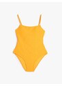 Koton Basic Swimwear Textured Straps Square Collar