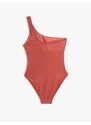 Koton One Shoulder Swimsuit with Window Detail