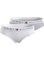 Dívčí kalhotky 2-PACK TH ORIGINAL LOGO WAISTBAND BRIEFS UG0UG003820UD šedá/bílá - Tommy Hilfiger