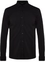 Trendyol Black Slim Fit Casual Comfortable Flexible Buttoned Collar Basic Shirt