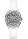 GUESS | G-Gloss hodinky | Bílá;stříbrná
