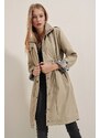 Bigdart 5808 Tie Waist Trench Coat - Beige