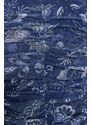 Trendyol Indigo Patterned Draped Tulle Fitted/Sleeper Knitted Body with Snap Snaps