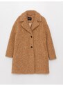 LC Waikiki Women's Jacket Collar Straight Long Sleeve Teddy Coat