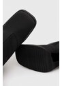 Kožené kotníkové boty Calvin Klein Jeans HEEL ZIP BOOT LTH WN dámské, černá barva, na podpatku, YW0YW01113