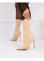 Kayla Royalfashion Béžové dámské luxusní boty na podpatku - Béžová