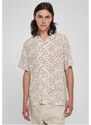 Pánská košile Urban Classics Viscose AOP Resort Shirt - béžová