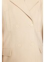 Trendyol Beige Oversize Wide Cut Stamped Coat