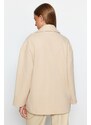 Trendyol Beige Oversize Wide Cut Stamped Coat