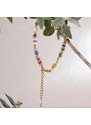 GRACE Jewellery Korálkový náramek s perlou a přírodními kameny, chirurgická ocel