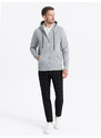 Ombre Men's unbuttoned hooded sweatshirt - grey melange