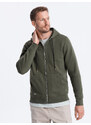 Ombre Men's unbuttoned hooded sweatshirt - olive