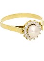Goldstore Zlatý prsten s bílou perlou
