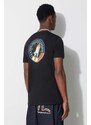 Bavlněné tričko Alpha Industries Space Shuttle T černá barva, s potiskem, 176507.556
