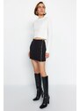 Trendyol Black Zipper Detail Midi Woven Skirt