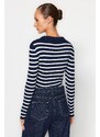 Trendyol Navy Blue Striped Knitwear Bodysuit