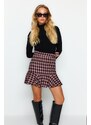 Trendyol prášek Crowbarn vzorovaná netkaná mini sukně s volánky