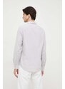 Košile Armani Exchange šedá barva, slim, s klasickým límcem