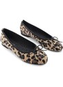 Marjin Women's Daily Flats Metallic Round Toe Ballerina Flats Adusa Leopard.