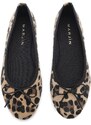 Marjin Women's Daily Flats Metallic Round Toe Ballerina Flats Adusa Leopard.