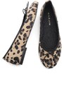 Marjin Women's Daily Flats Metallic Round Toe Ballerina Flats Adusa Leopard.