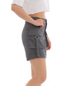 BİKELİFE Gray High Waist Flexible Denim Shorts With Pocket.