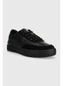 Kožené sneakers boty Calvin Klein Jeans CLASSIC CUPSOLE LACEUP MIX LTH černá barva, YM0YM00713