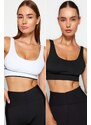 Trendyol Black Medium Support/Shaping Double Sided Wearable Knitted Sports Bra