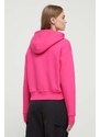 Mikina Karl Lagerfeld Jeans dámská, růžová barva, s kapucí, s potiskem