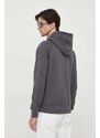 Mikina Calvin Klein pánská, šedá barva, s kapucí, s aplikací