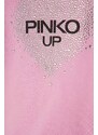 Kojenecké tričko s dlouhým rukávem Pinko Up růžová barva, s límečkem