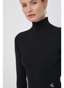 Svetr Calvin Klein Jeans dámský, černá barva, lehký, s golfem