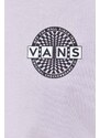 Bavlněné tričko Vans fialová barva, s potiskem