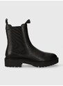 Kožené kotníkové boty Gant Kelliin dámské, černá barva, na plochém podpatku, 27551348.G00