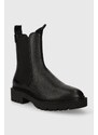 Kožené kotníkové boty Gant Kelliin dámské, černá barva, na plochém podpatku, 27551348.G00