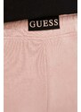 Tepláky Guess růžová barva, hladké