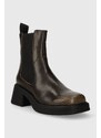 Kožené kotníkové boty Vagabond Shoemakers DORAH dámské, hnědá barva, na podpatku, 5642.018.19