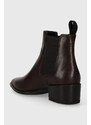Kožené kotníkové boty Vagabond Shoemakers MARJA dámské, hnědá barva, na plochém podpatku, 5613.101.35