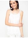 Yups Blouse with straps decorated with guipure white